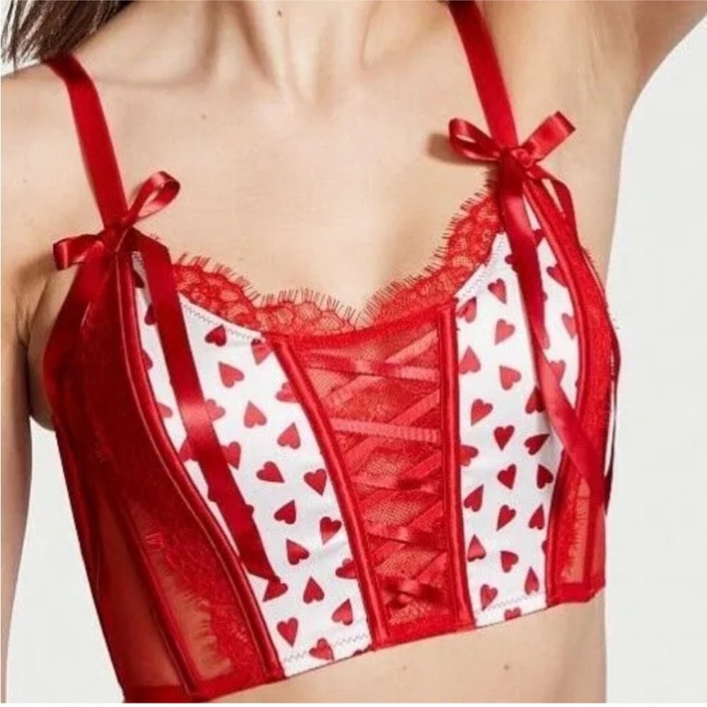 Victoria’s Secret heart print pattern Corset Top